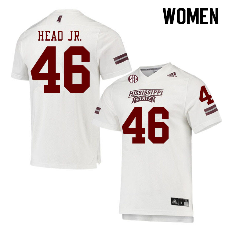 Women #46 Joseph Head Jr. Mississippi State Bulldogs College Football Jerseys Stitched Sale-White - Click Image to Close